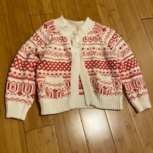 White and red kids cardigan